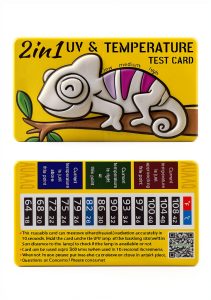 AUAAQ Reptile UV Temperature Card Sensor Thermometer Yellow-0