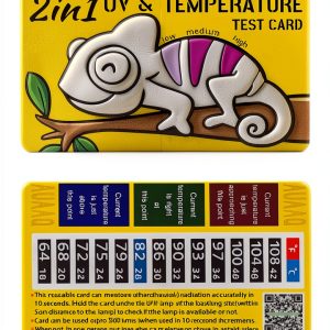 AUAAQ Reptile UV Temperature Card Sensor Thermometer Yellow-0