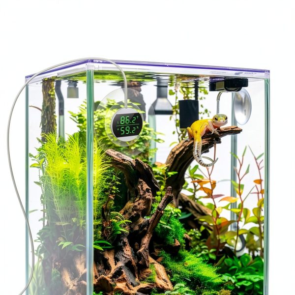 Ankilo Reptile Thermometer Hygrometer LED Display Adhesive-3