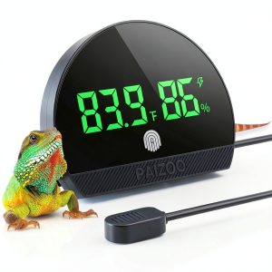 PAIZOO Reptile Thermometer Hygrometer Rechargeable LED-0