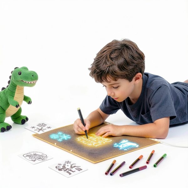 ABCOLED Drawing Board Kids Doodle Glow Light Acrylic-5