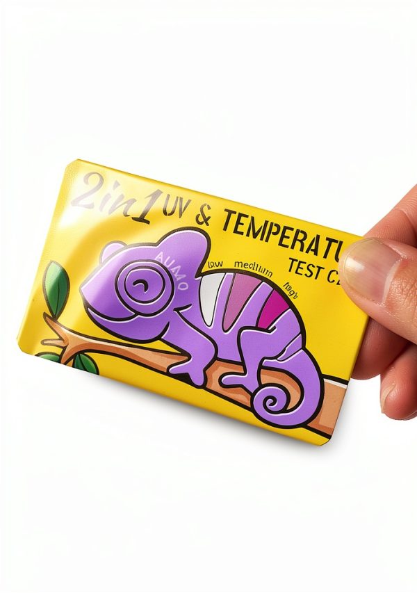 AUAAQ Reptile UV Temperature Card Sensor Thermometer Yellow-1