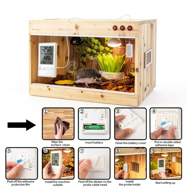 CANGDA Reptile Thermometer Hygrometer Alarm Function Large-4
