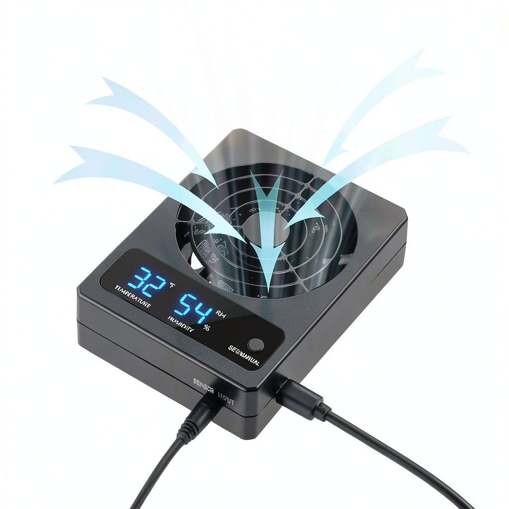 GeeKoit Thermo-Hygrometer display on terrarium mesh