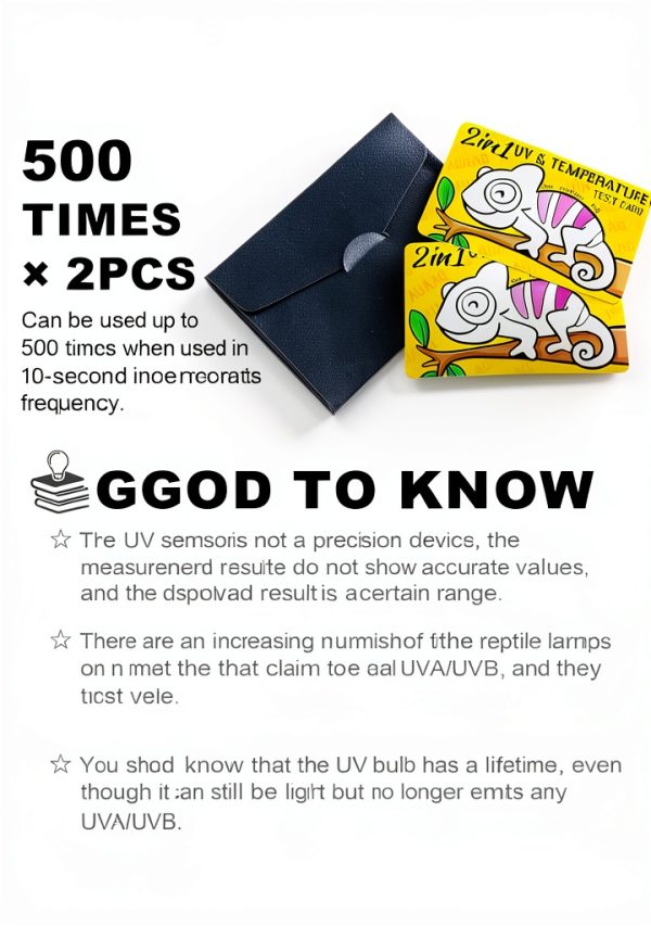 AUAAQ Reptile UV Temperature Card Sensor Thermometer Yellow-5