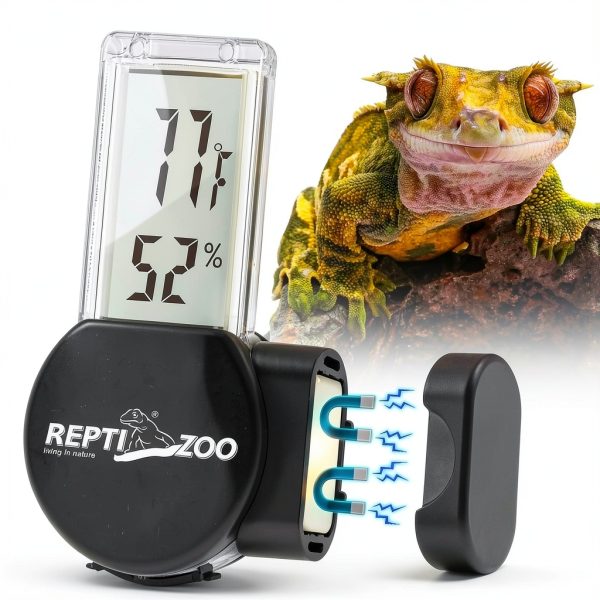 REPTI ZOO Reptile Thermometer Hygrometer Digital LCD Display-0