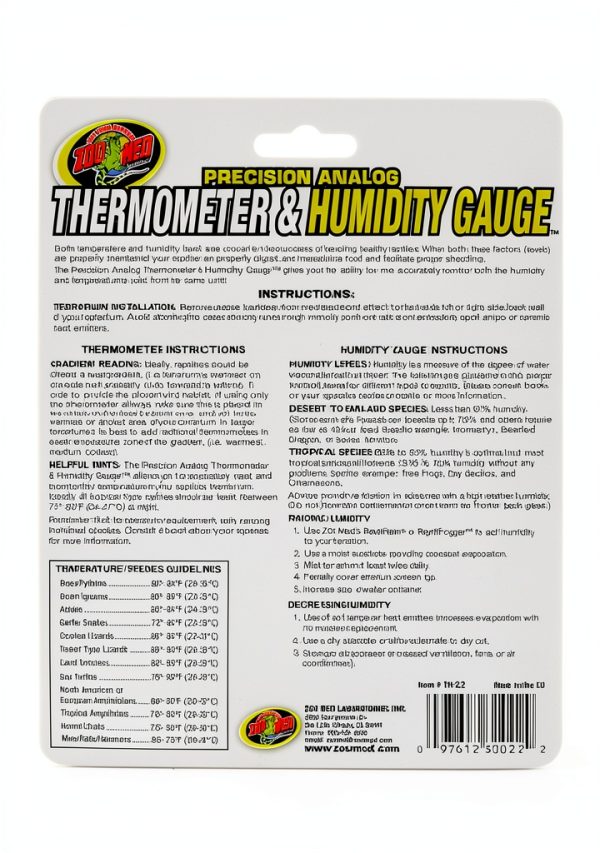 Zoo Med Terrarium Thermometer Humidity Gauge Dual Monitor-1