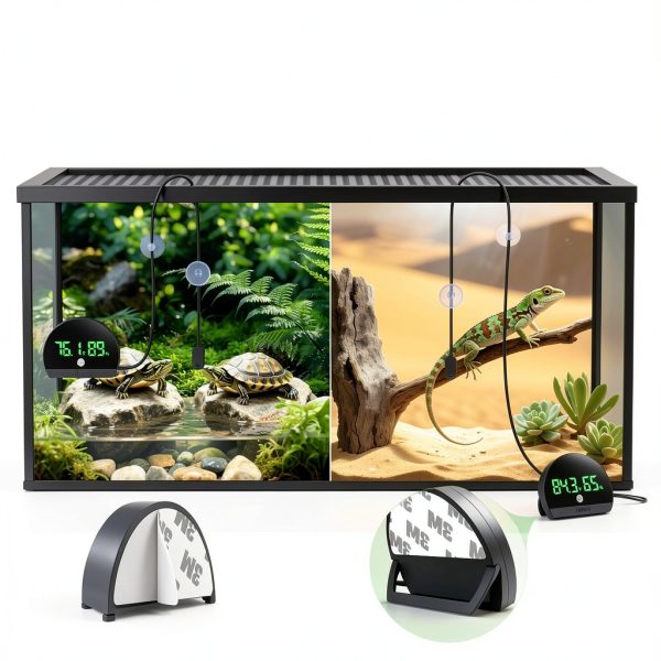 PAIZOO Reptile Thermometer Hygrometer Rechargeable LED-4