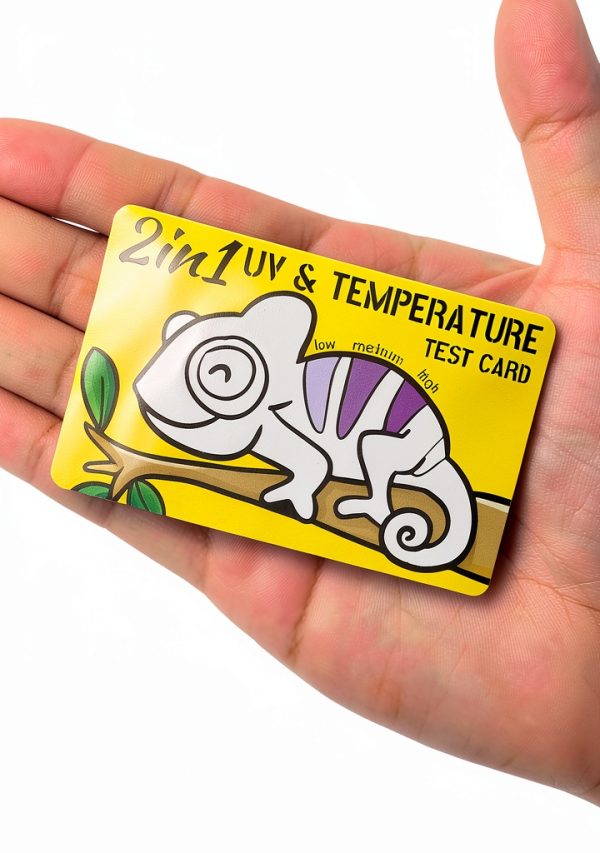 AUAAQ Reptile UV Temperature Card Sensor Thermometer Yellow-4