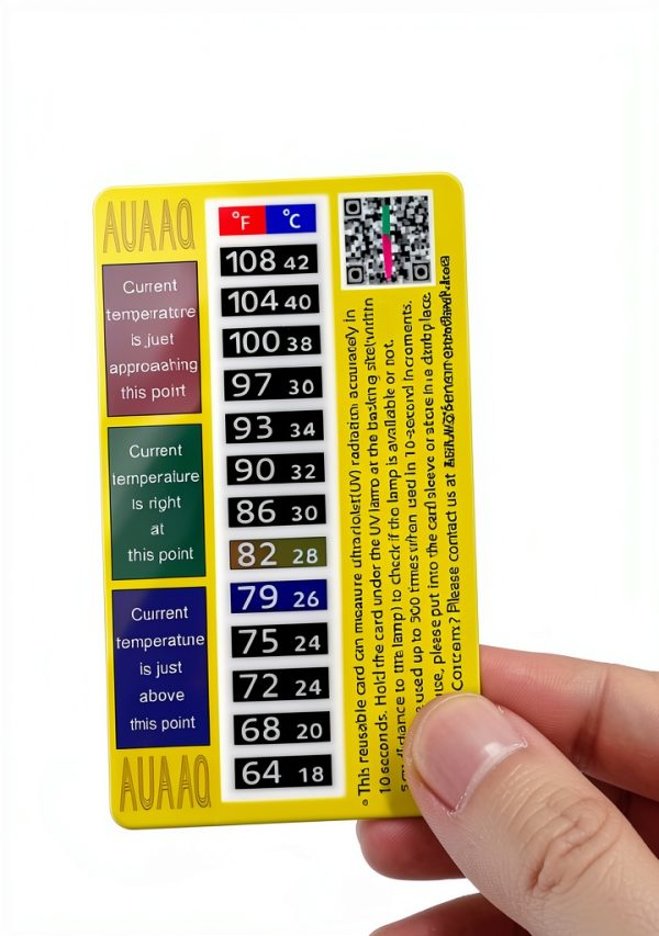 AUAAQ Reptile UV Temperature Card Sensor Thermometer Yellow-3