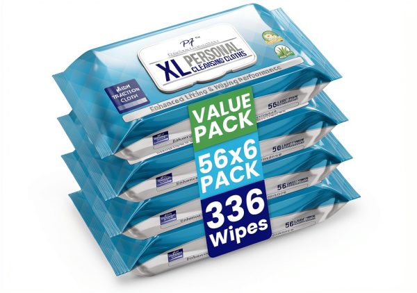 Innovent Aloe Vera Wash Cloths 56 Count Pack Soft Thick XL Adult Wipes-0