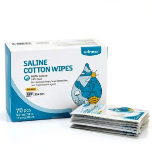 Winner Medical Saline Wipes 0.9% Isotonic Cotton 70 Count 6x8 Inch-0