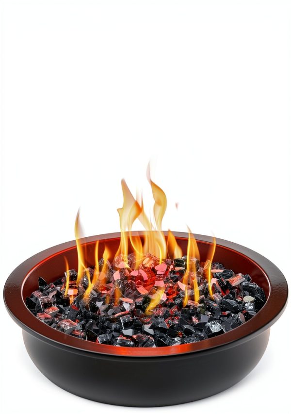 Fire Glass VEVOR 20lb Black 1/2-Inch Tempered Fireplace Rocks-3