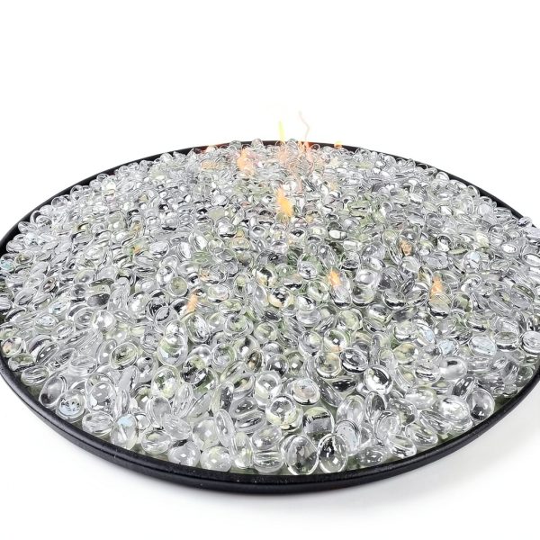 GRISUN 1/2 Inch Ultra Clear Fire Glass Beads 10 lb for Fire Pit-2