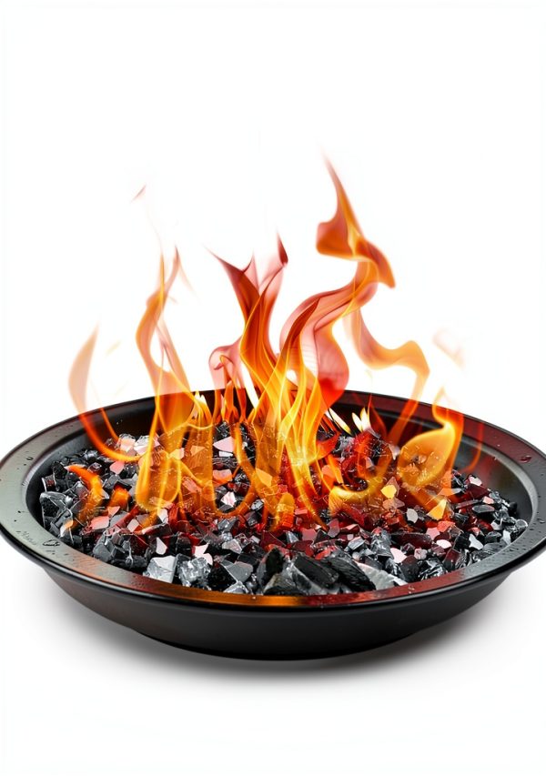 Fire Glass VEVOR 20lb Black 1/2-Inch Tempered Fireplace Rocks-2
