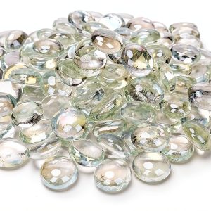 GRISUN 1/2 Inch Ultra Clear Fire Glass Beads 10 lb for Fire Pit-0