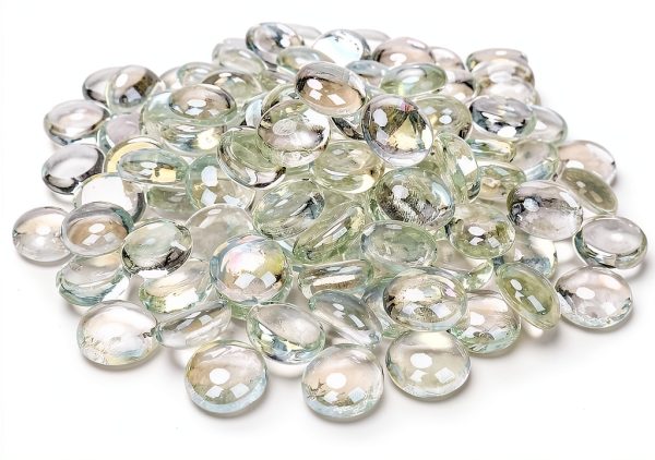 GRISUN 1/2 Inch Ultra Clear Fire Glass Beads 10 lb for Fire Pit-0