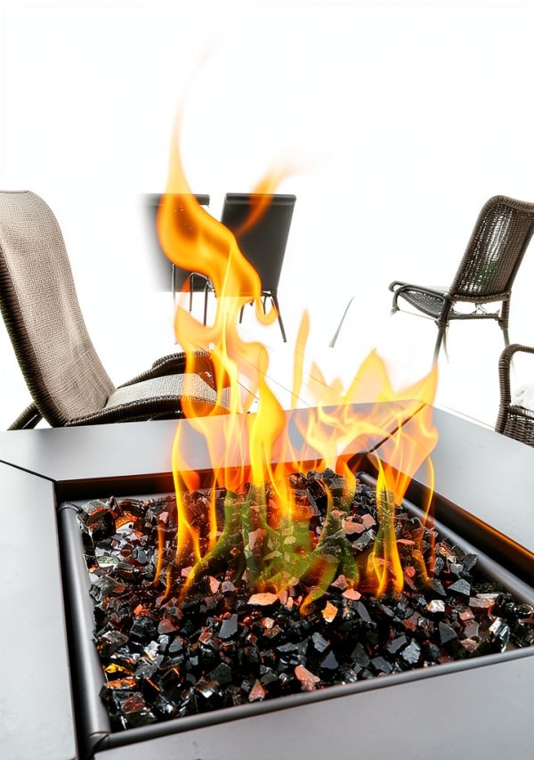 Fire Glass VEVOR 20lb Black 1/2-Inch Tempered Fireplace Rocks-1