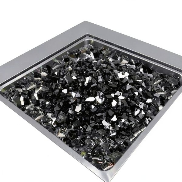 Fire Glass VEVOR 20lb Black 1/2-Inch Tempered Fireplace Rocks-7